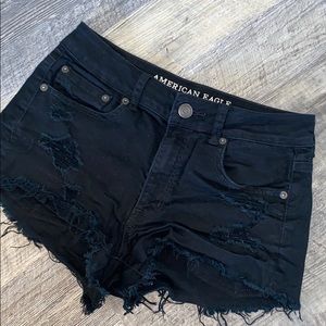 American Eagle Distressed Black Jean shorts